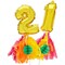 Number 21 Metallic Gold Foil Balloons Cake Topper with Tassel for 21st Birthday Party Decorations, 7.5 inch